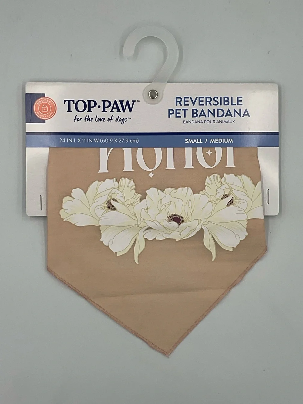 NWT Top Paw Dog of Honor Beige Floral Dog Reversible Wedding Bandana Size Sm/Med